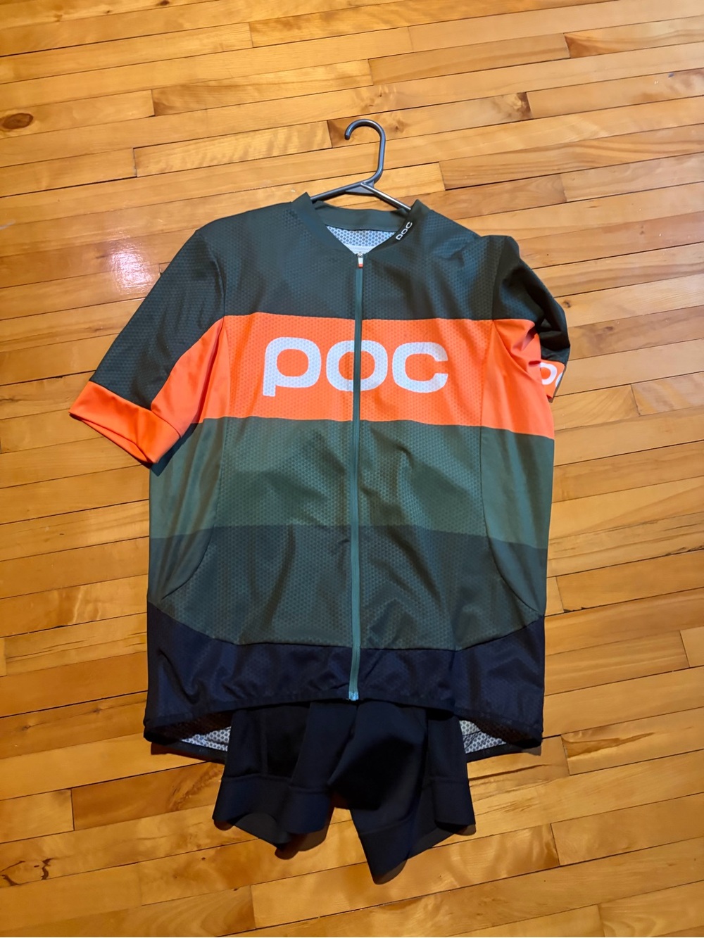 POC Men's Performance Cycling Jacket in Olive Green & Orange